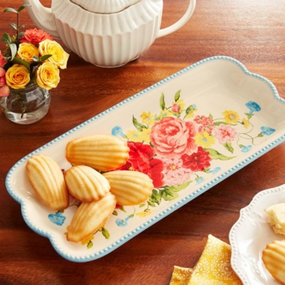 ❤️ New Pioneer Woman Sweet Rose Floral Platter